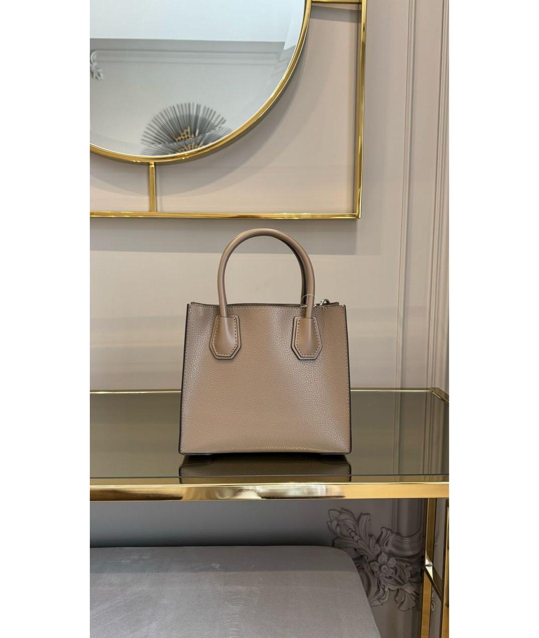 MICHAEL KORS Коричневая кожаная сумка с короткими ручками, фото 6