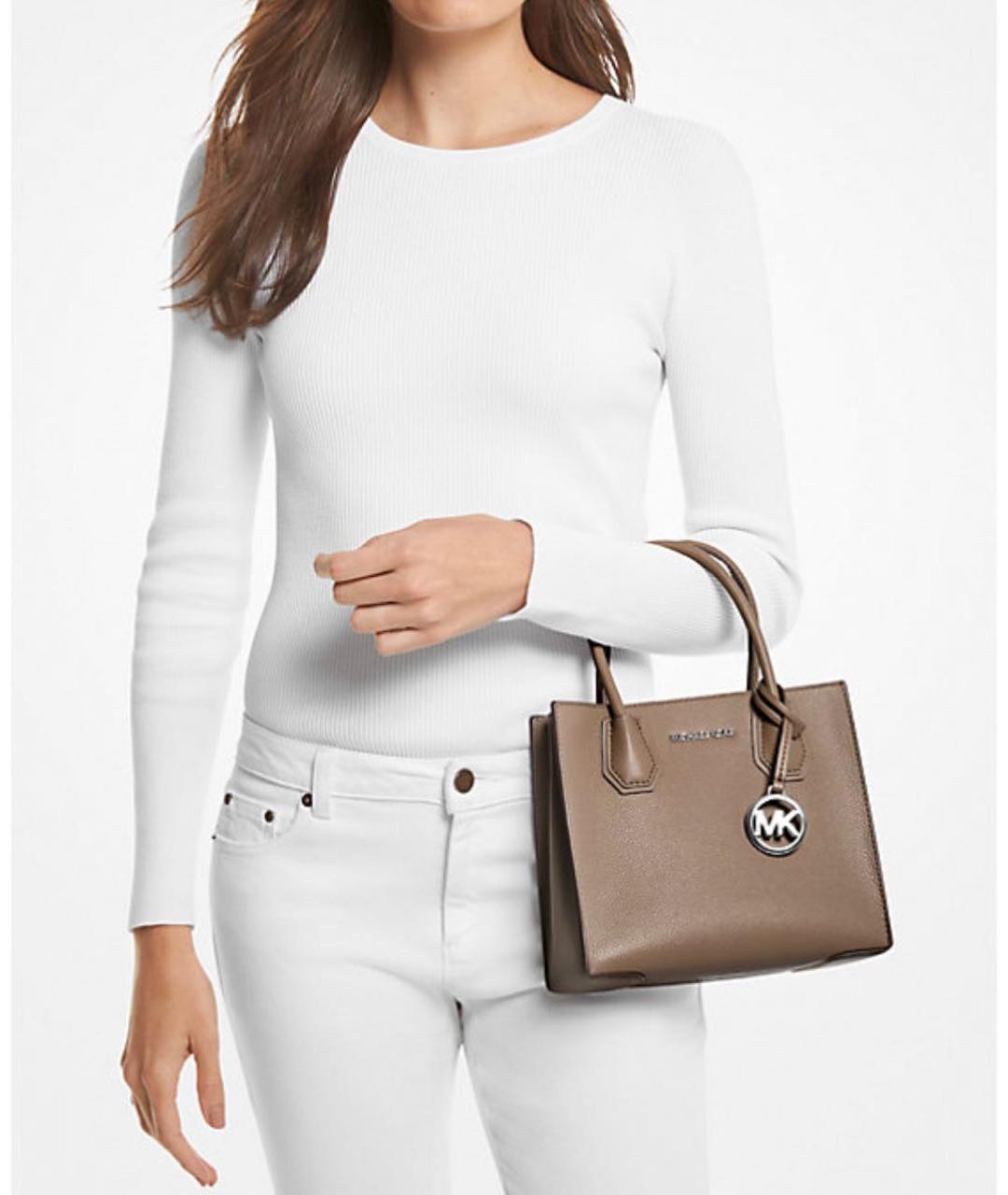 MICHAEL KORS Коричневая кожаная сумка с короткими ручками, фото 7