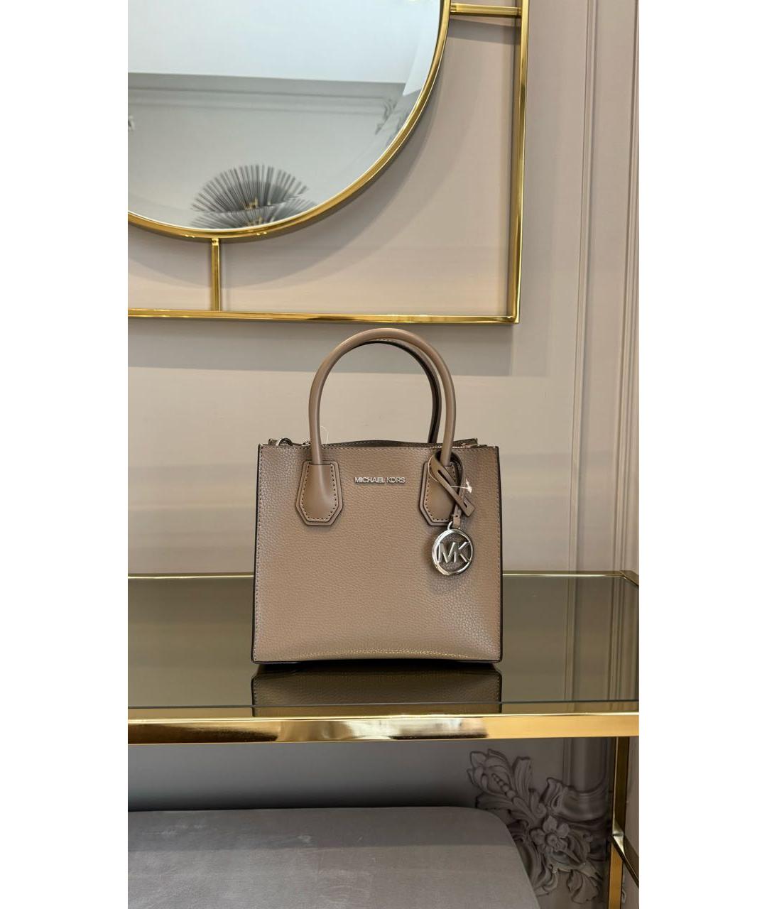 MICHAEL KORS Коричневая кожаная сумка с короткими ручками, фото 2