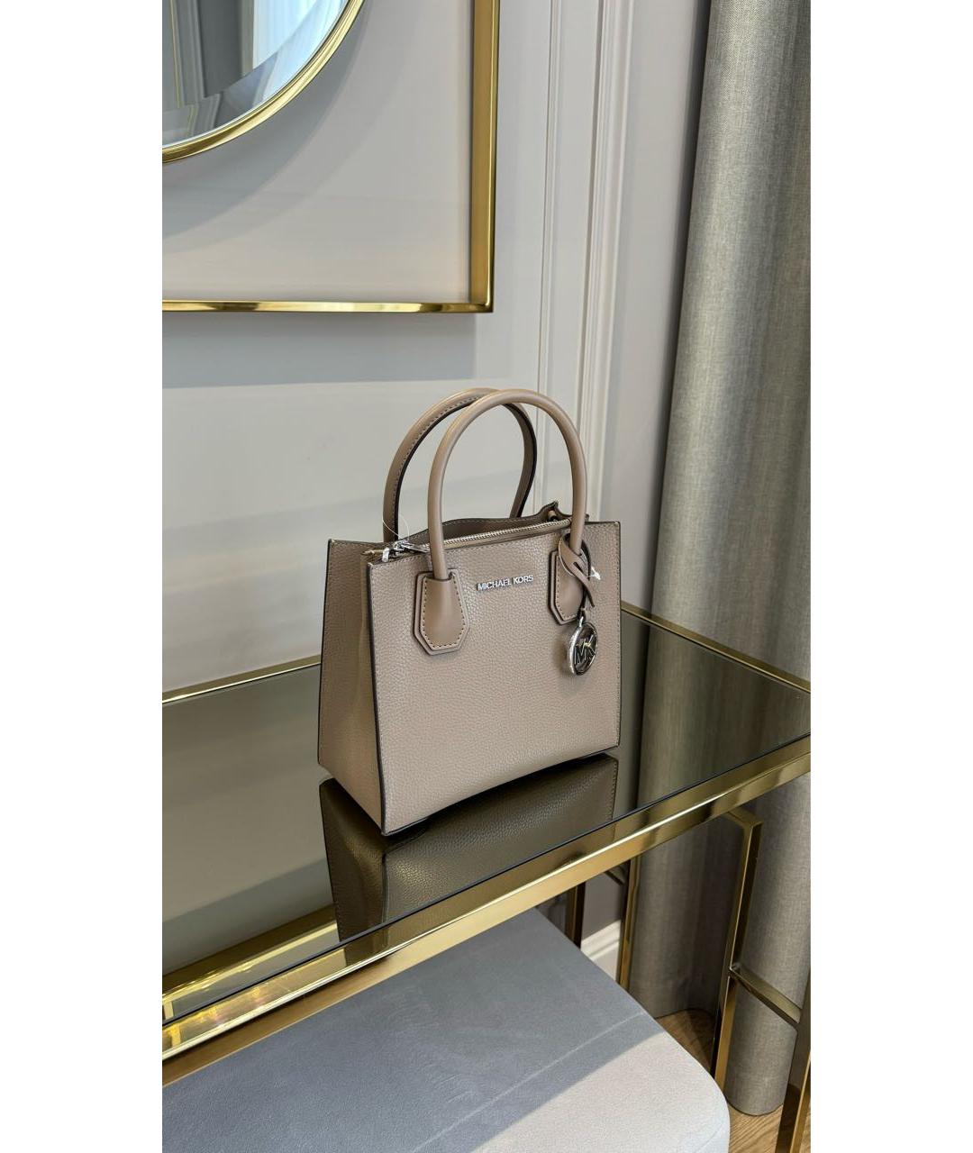 MICHAEL KORS Коричневая кожаная сумка с короткими ручками, фото 3