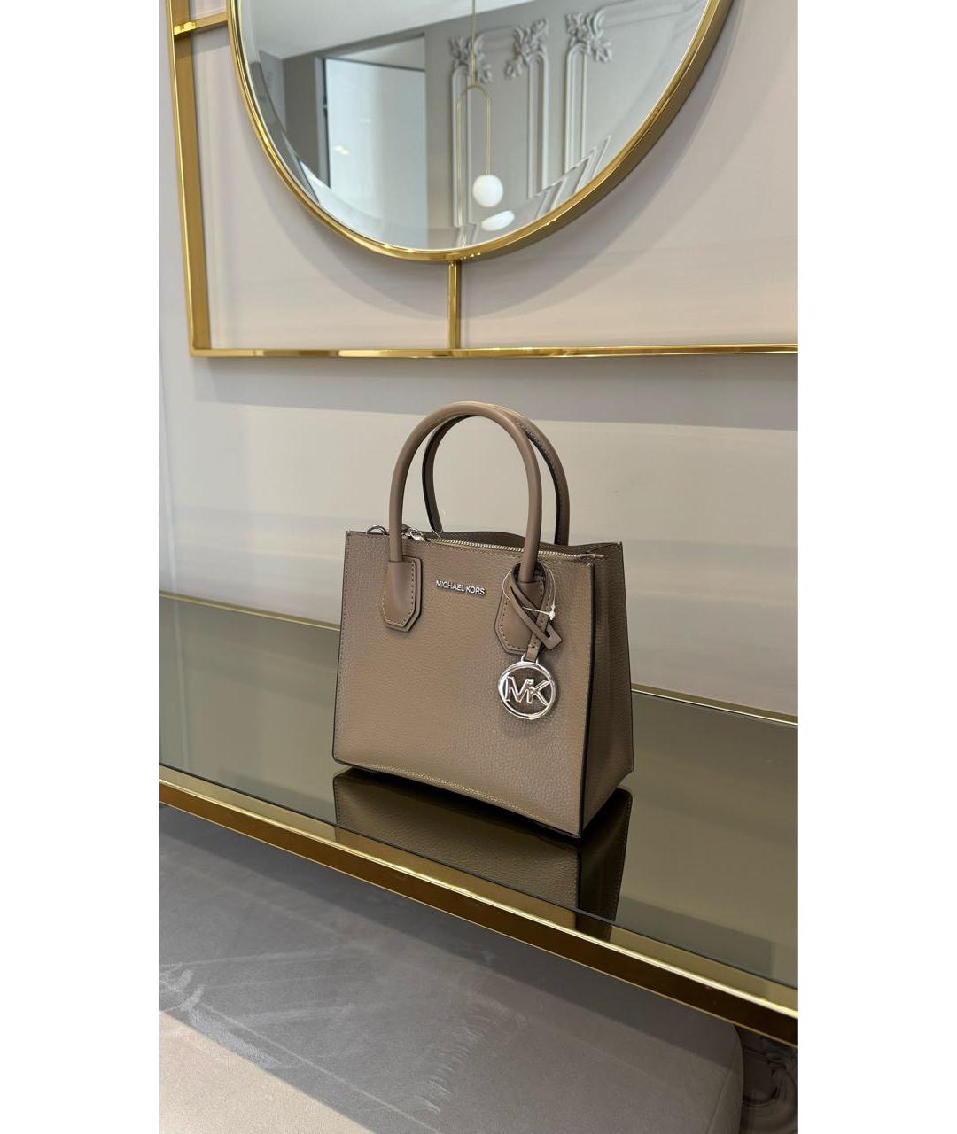 MICHAEL KORS Коричневая кожаная сумка с короткими ручками, фото 5