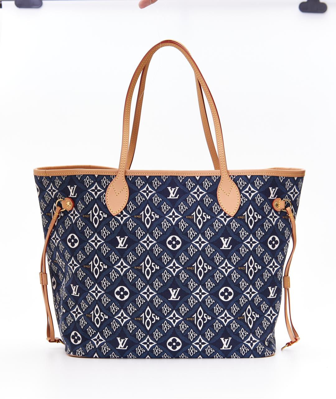 LOUIS VUITTON Синяя тканевая сумка тоут, фото 3