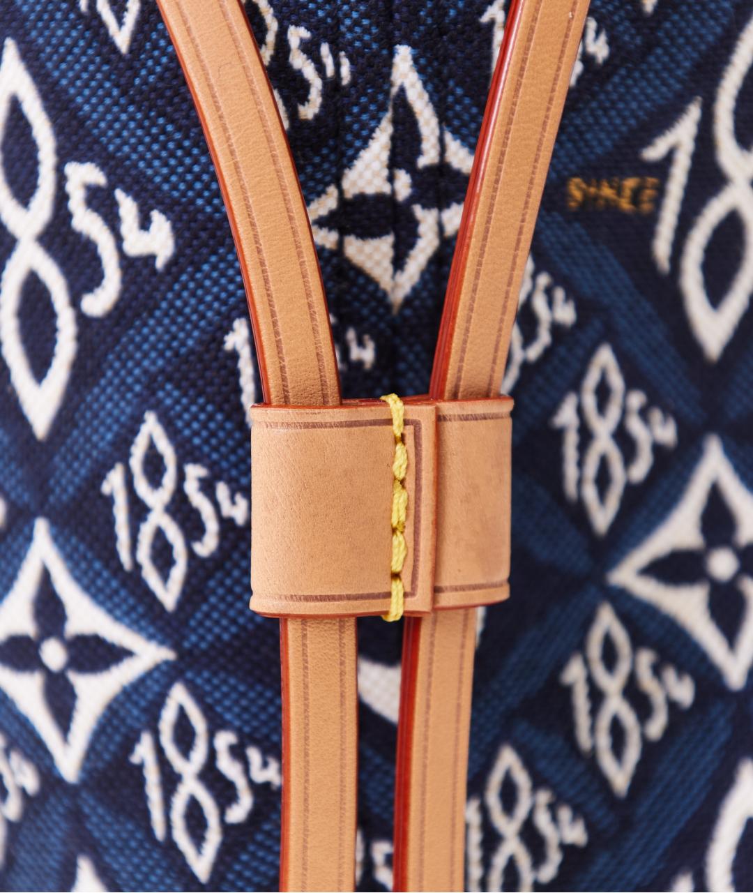 LOUIS VUITTON Синяя тканевая сумка тоут, фото 5