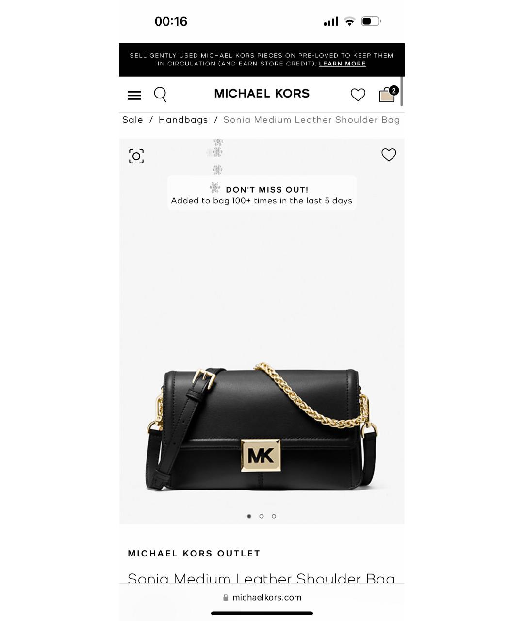 MICHAEL KORS Черная кожаная сумка через плечо, фото 8