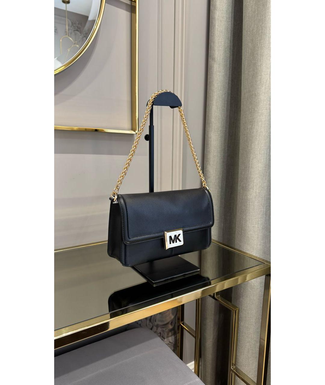 MICHAEL KORS Черная кожаная сумка через плечо, фото 3