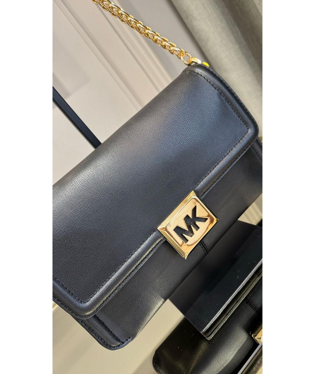 MICHAEL KORS Черная кожаная сумка через плечо, фото 4