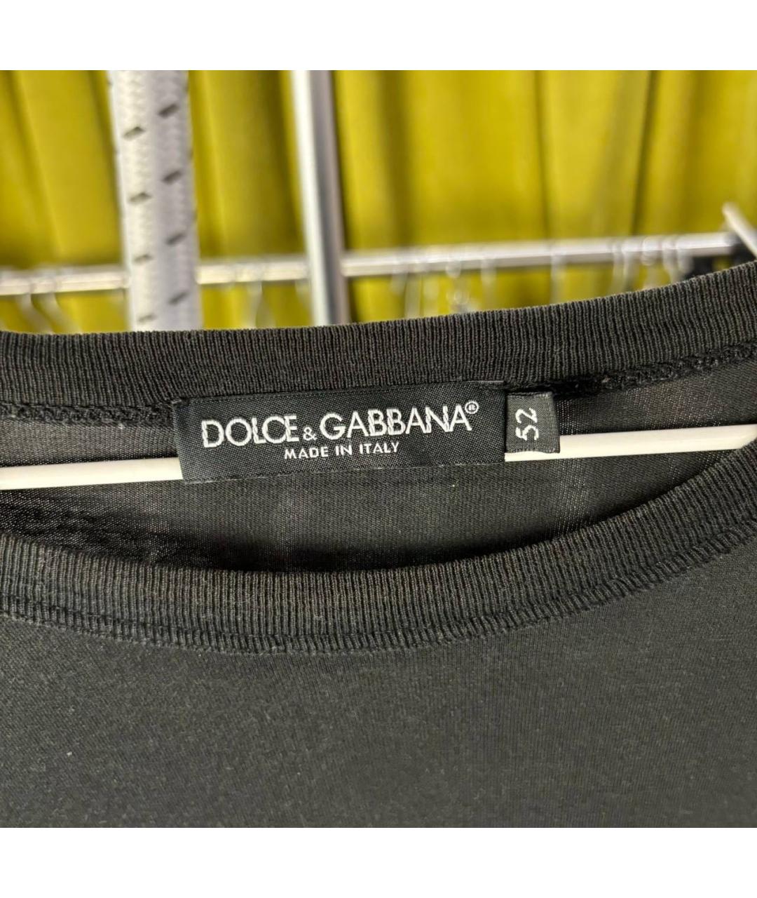 DOLCE&GABBANA Черная хлопковая футболка, фото 3