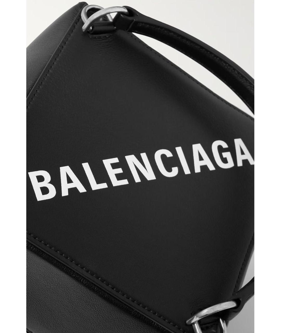 BALENCIAGA Черная кожаная сумка через плечо, фото 3