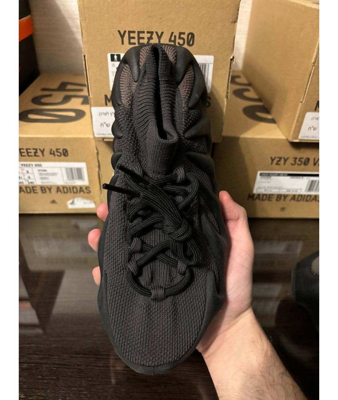 ADIDAS YEEZY Черные кеды, фото 2