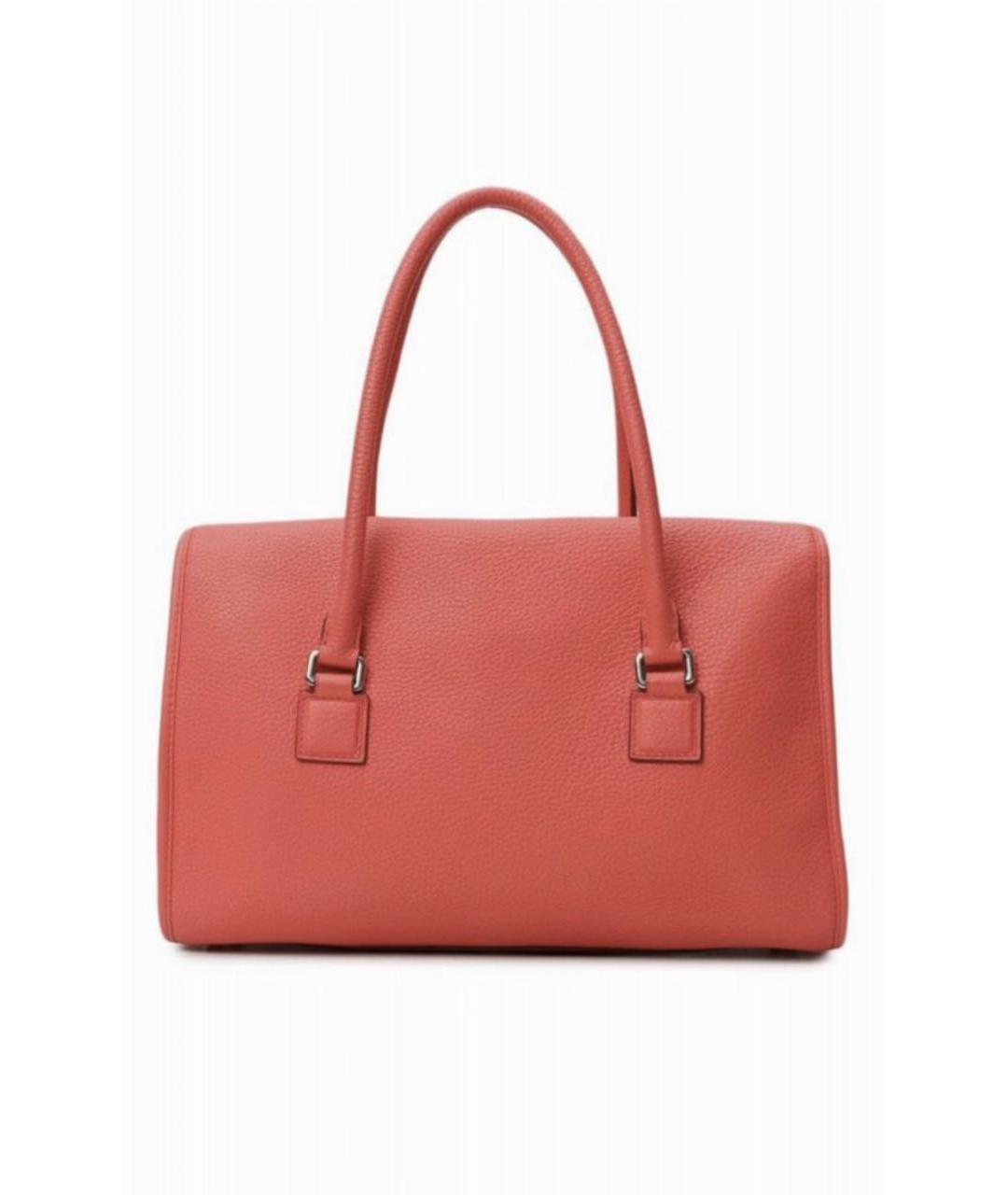 LOEWE Коралловая кожаная сумка с короткими ручками, фото 8