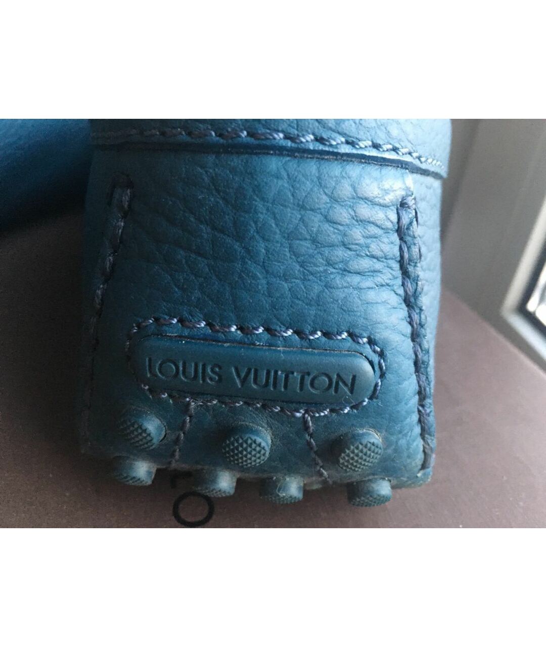LOUIS VUITTON PRE-OWNED Синие кожаные мокасины, фото 5