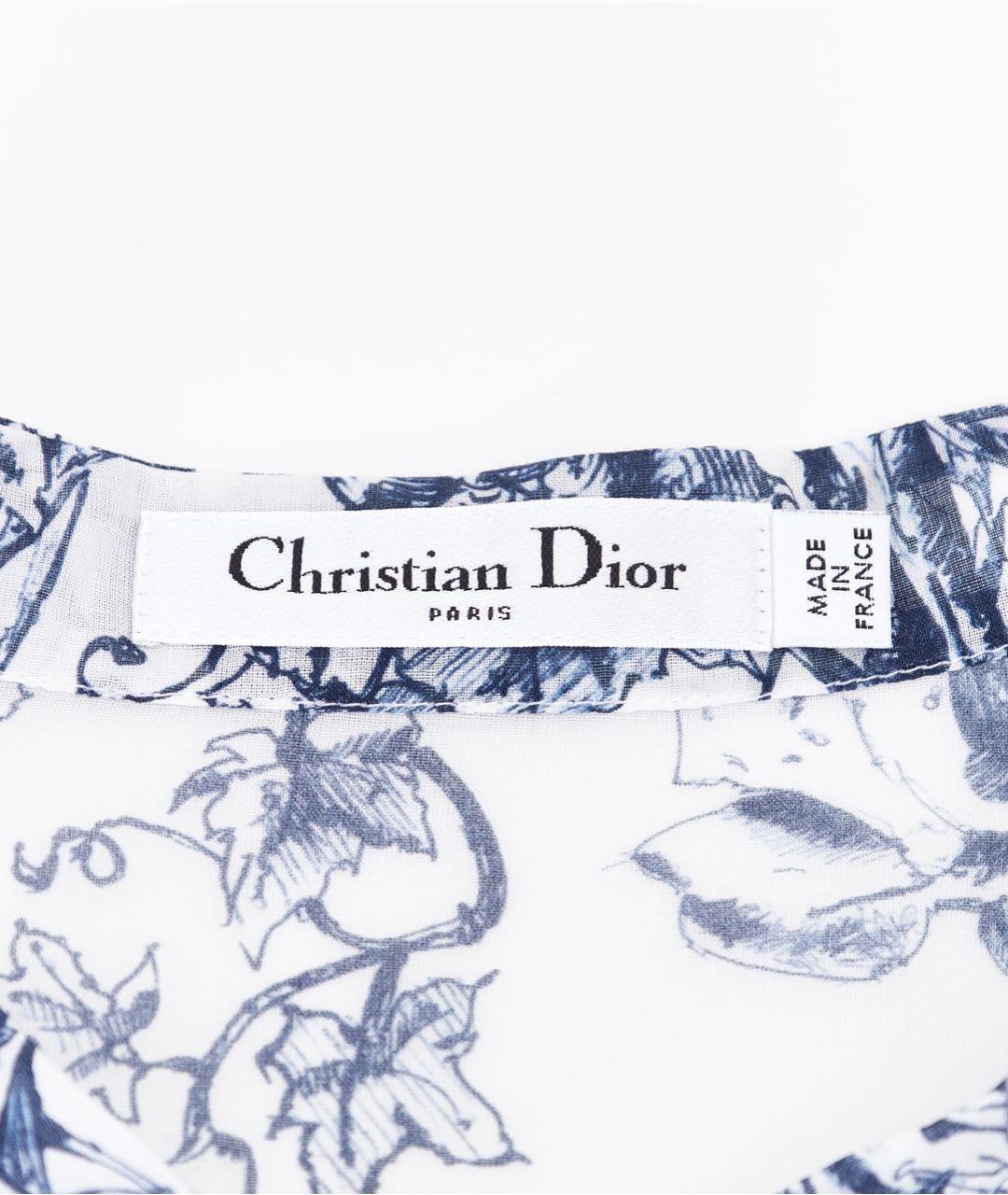 CHRISTIAN DIOR Голубое хлопковое повседневное платье, фото 3