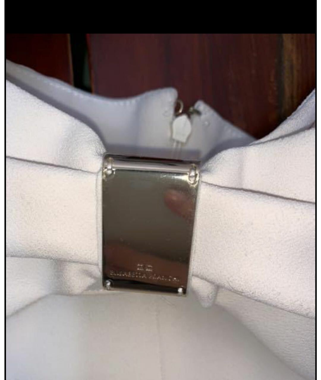 ELISABETTA FRANCHI Белые креповые прямые брюки, фото 6