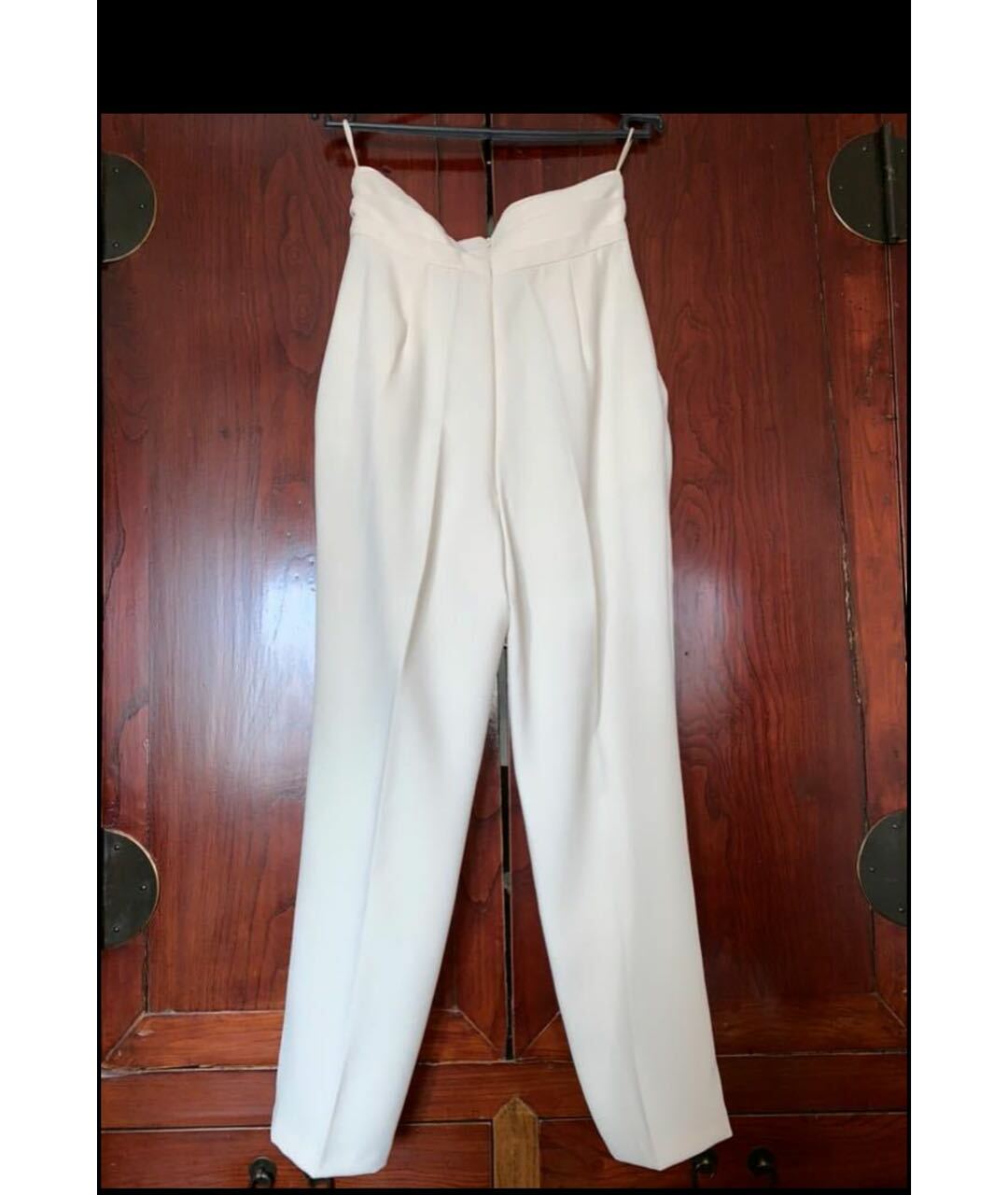 ELISABETTA FRANCHI Белые креповые прямые брюки, фото 5