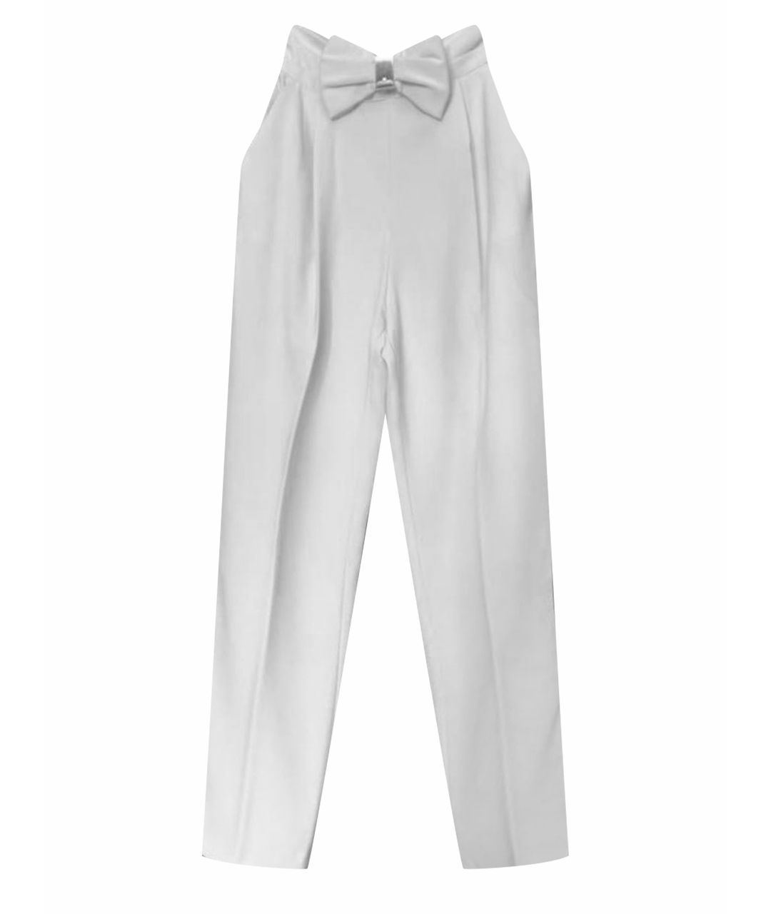 ELISABETTA FRANCHI Белые креповые прямые брюки, фото 1