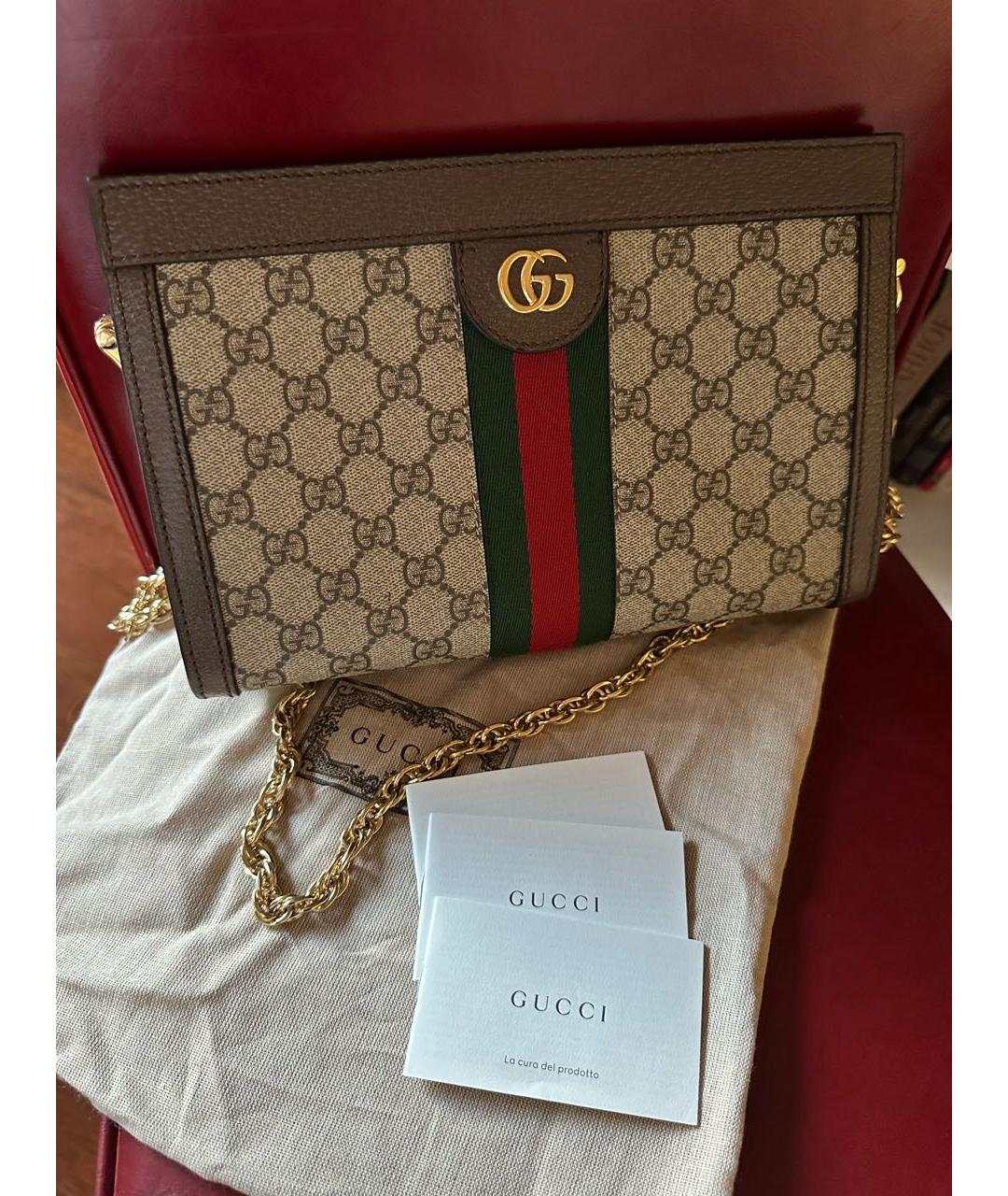 GUCCI Коричневая сумка с короткими ручками, фото 3