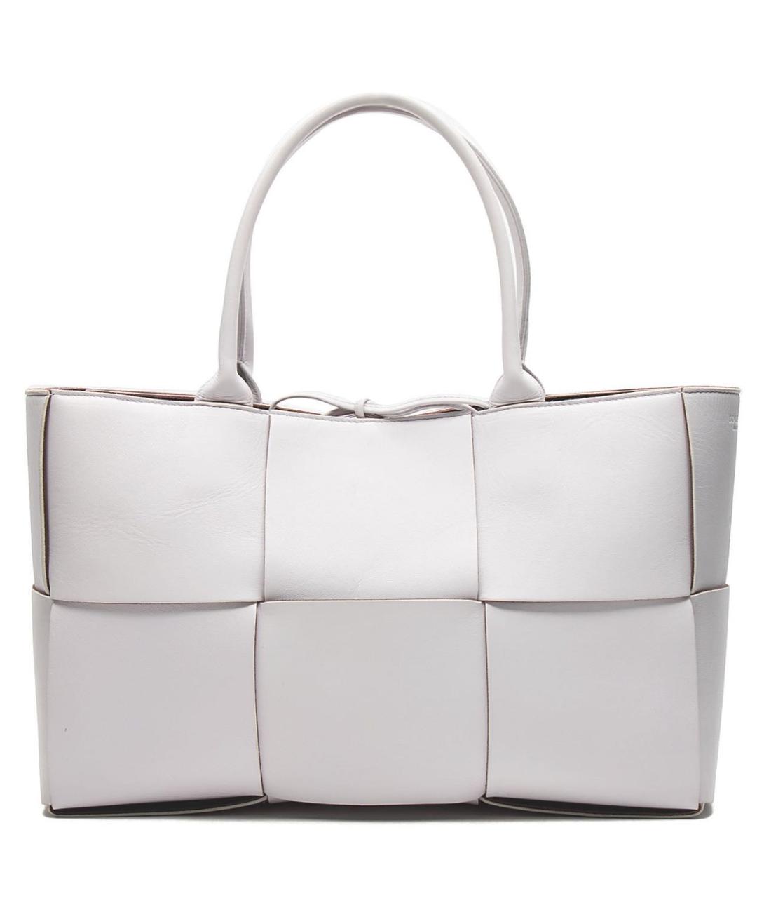 BOTTEGA VENETA Белая кожаная сумка тоут, фото 6