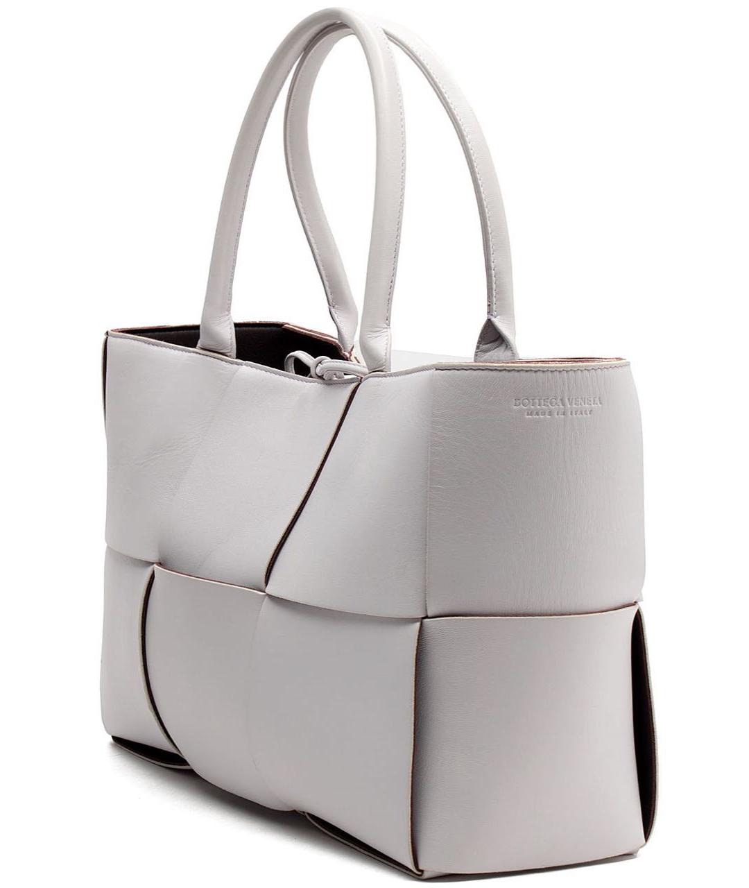 BOTTEGA VENETA Белая кожаная сумка тоут, фото 3