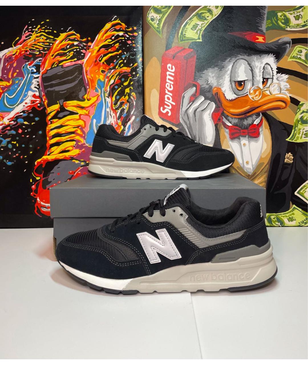 NEW BALANCE Черные замшевые низкие кроссовки / кеды, фото 5