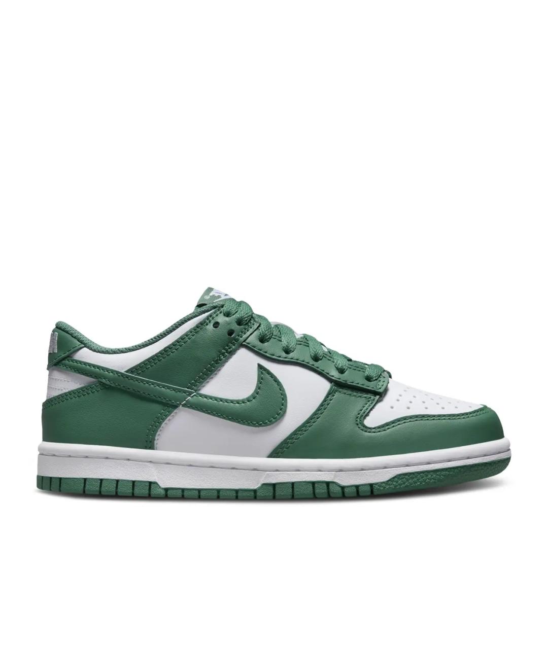 NIKE Зеленые кожаные низкие кроссовки / кеды, фото 1