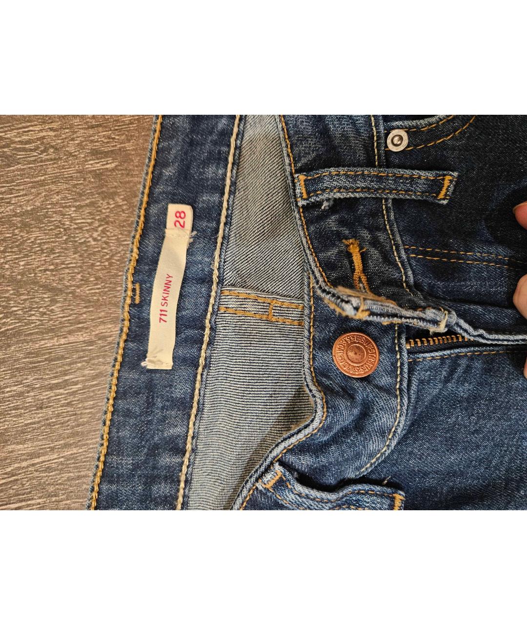 LEVI'S Синие хлопко-эластановые джинсы слим, фото 3