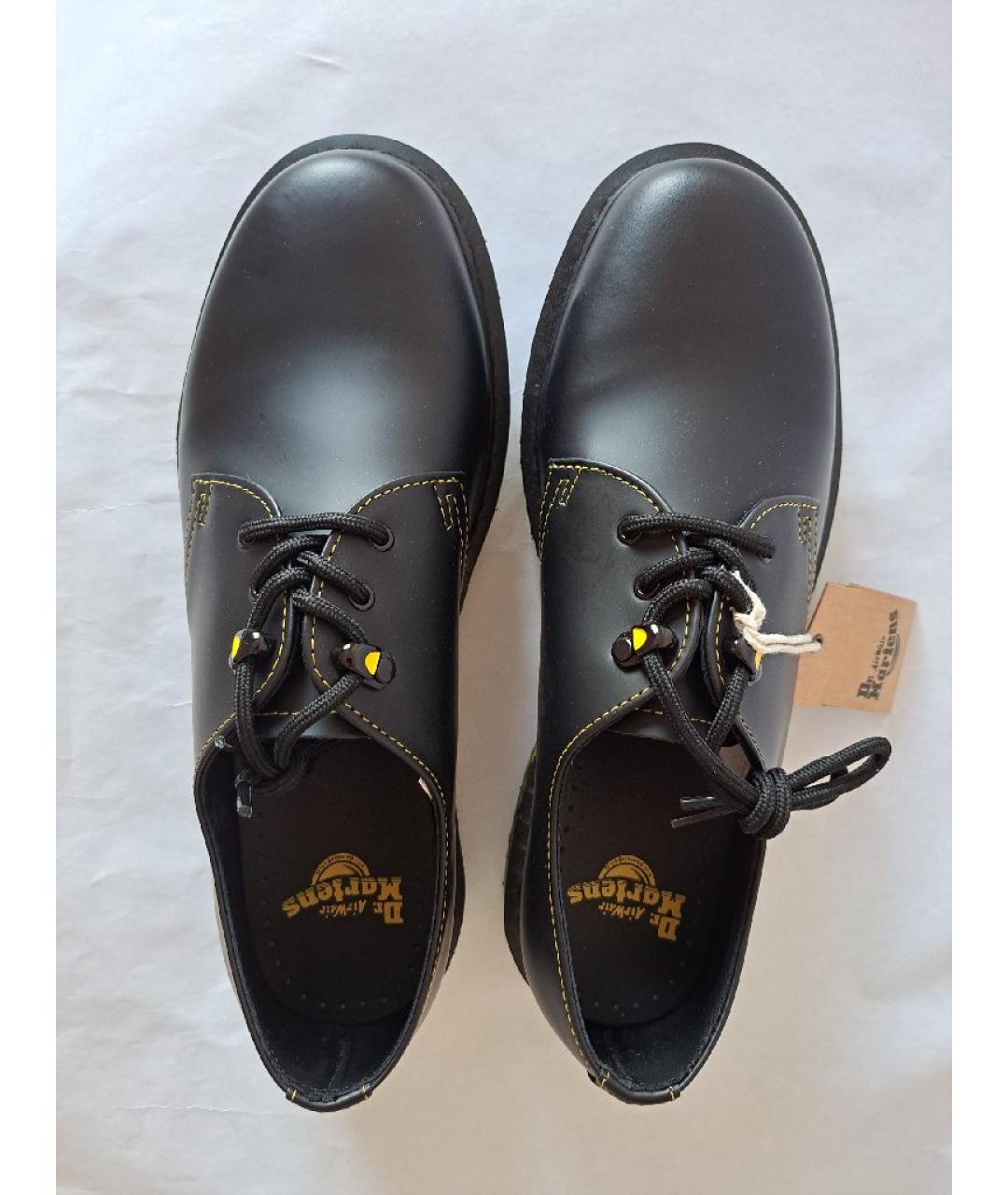 DR. MARTENS Черные кожаные низкие ботинки, фото 2