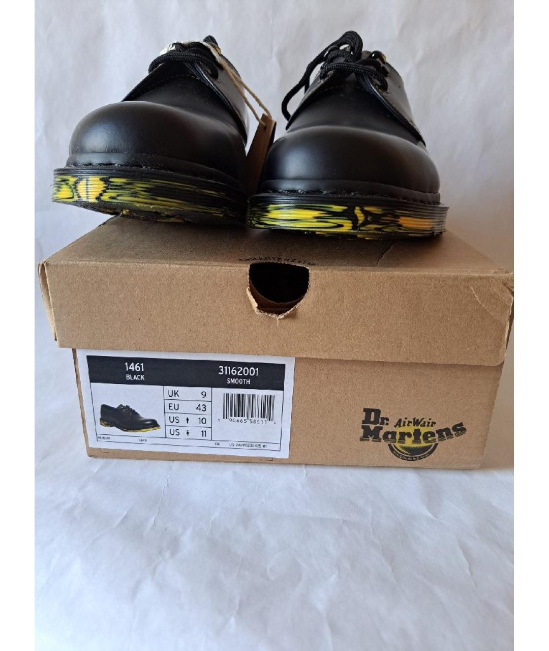 DR. MARTENS Черные кожаные низкие ботинки, фото 9