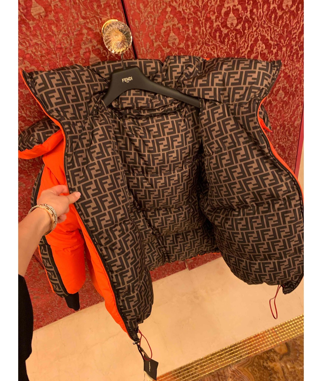 FENDI Оранжевая полиэстеровая куртка, фото 2