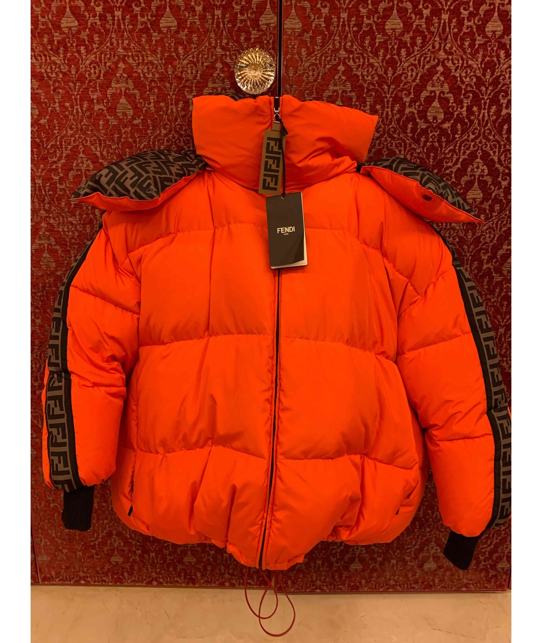 FENDI Оранжевая полиэстеровая куртка, фото 4