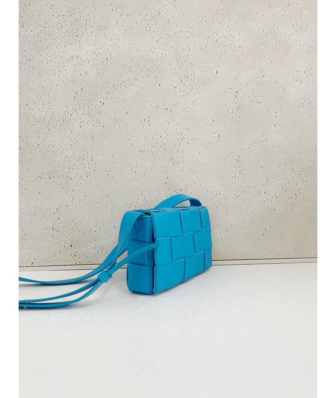 BOTTEGA VENETA Голубая кожаная сумка через плечо, фото 3