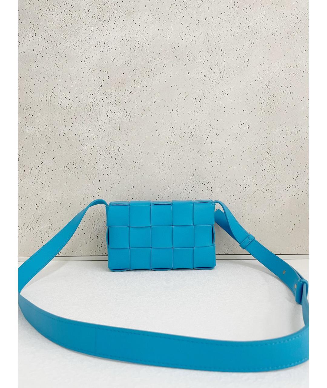 BOTTEGA VENETA Голубая кожаная сумка через плечо, фото 2