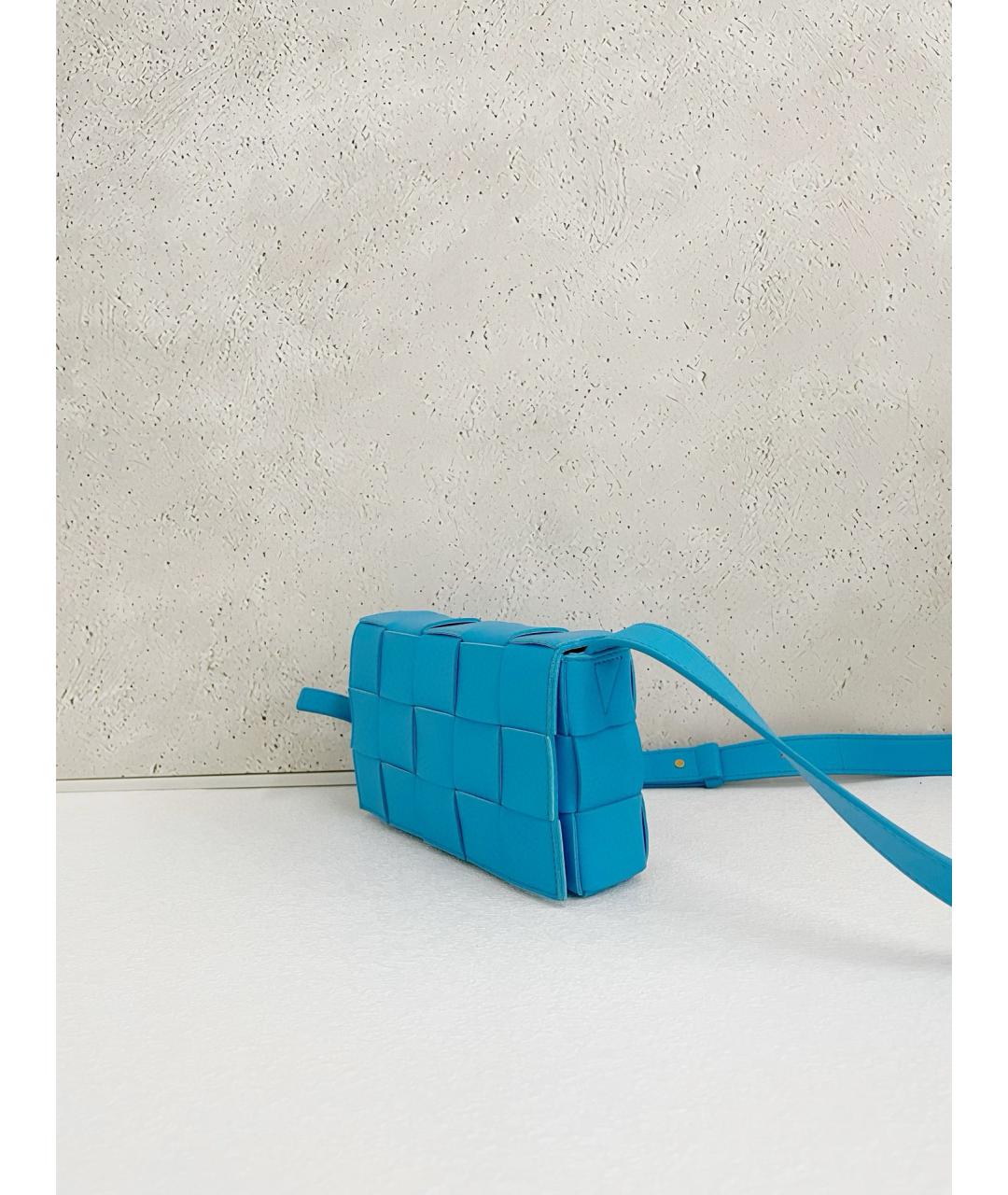 BOTTEGA VENETA Голубая кожаная сумка через плечо, фото 4
