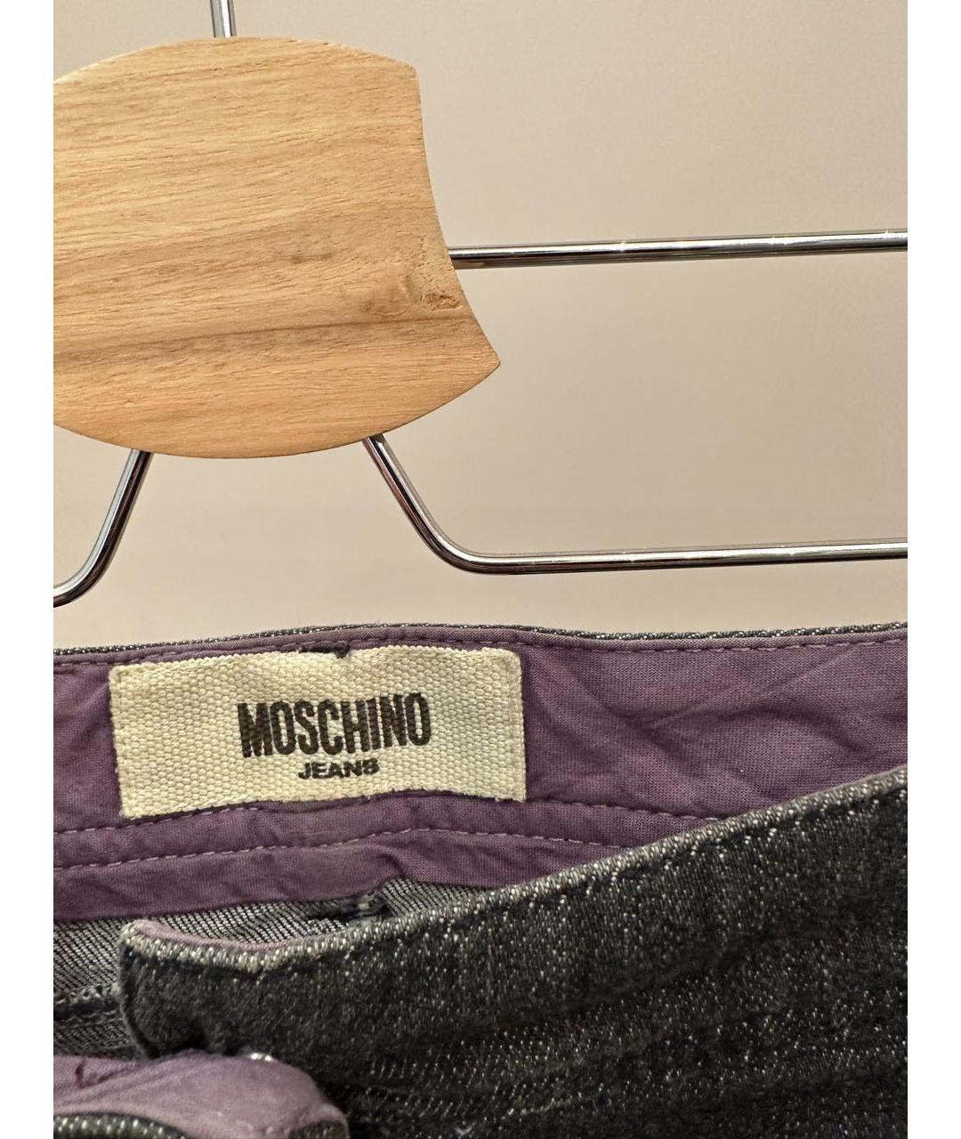 BOUTIQUE MOSCHINO Черная деним юбка миди, фото 4