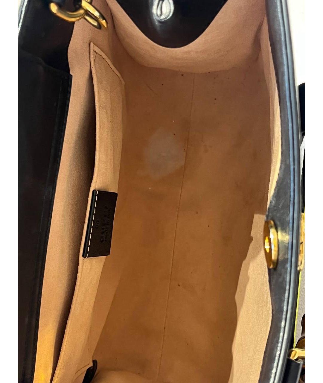 GUCCI Черная кожаная сумка через плечо, фото 5