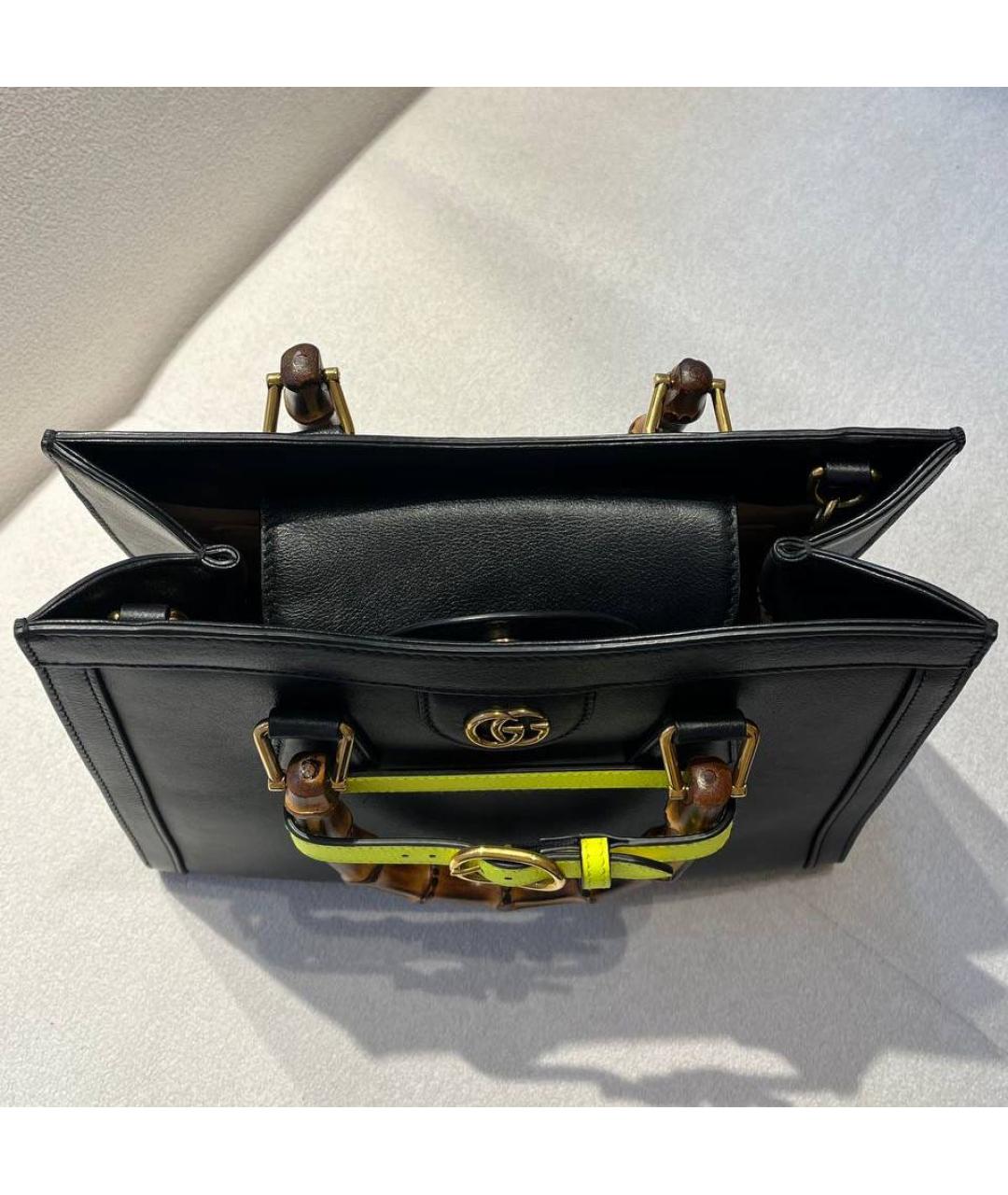 GUCCI Черная кожаная сумка через плечо, фото 4