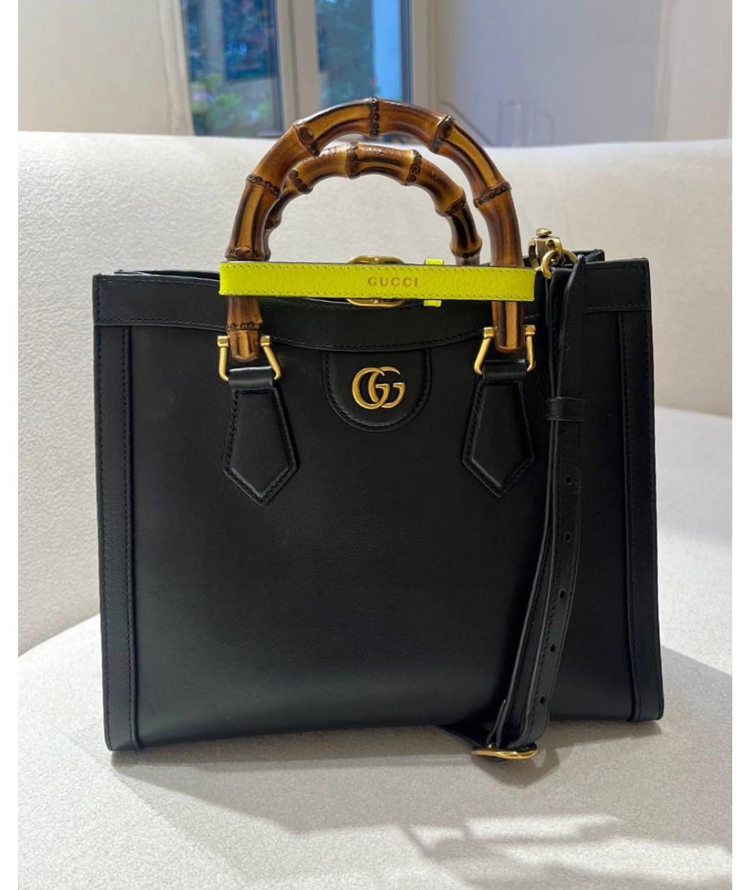 GUCCI Черная кожаная сумка через плечо, фото 9