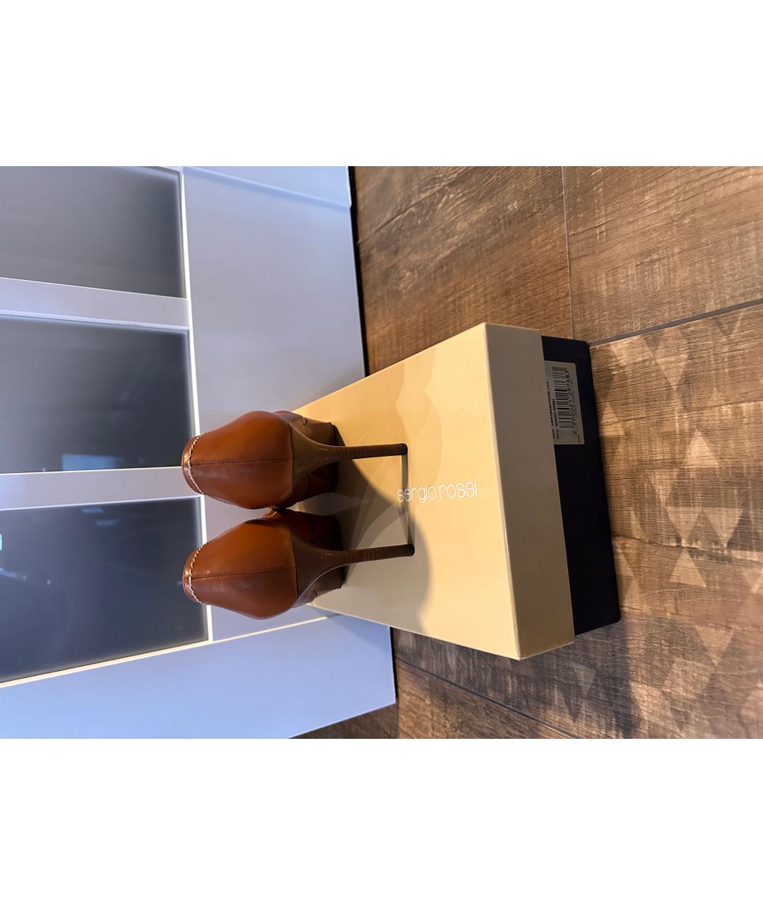 SERGIO ROSSI Коричневые кожаные туфли, фото 4