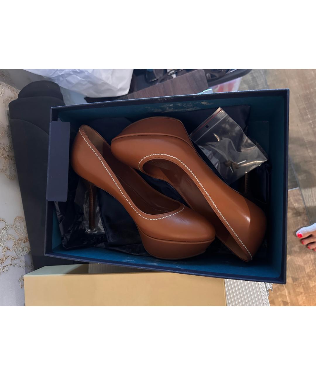SERGIO ROSSI Коричневые кожаные туфли, фото 5