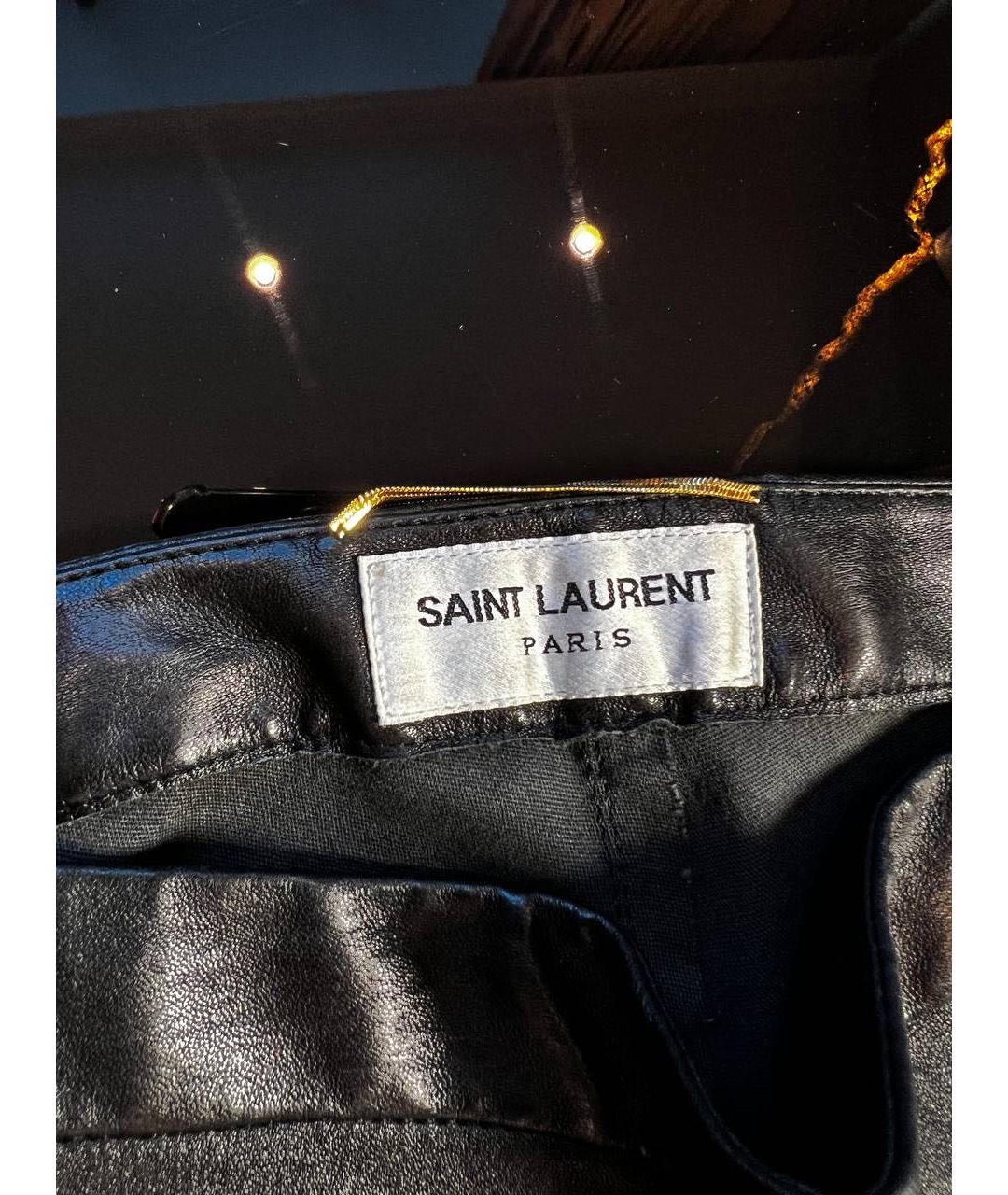 SAINT LAURENT Черные брюки узкие, фото 3