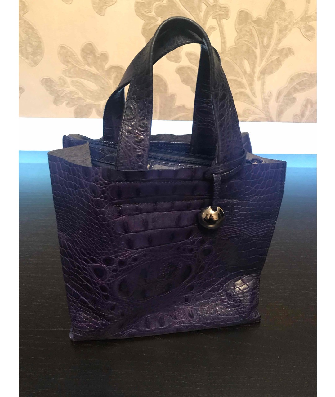 FURLA Фиолетовая кожаная сумка тоут, фото 4
