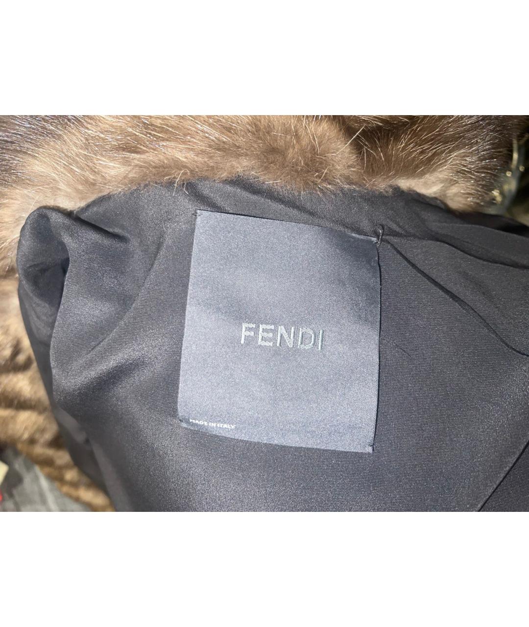 FENDI Коричневая меховая шуба, фото 3