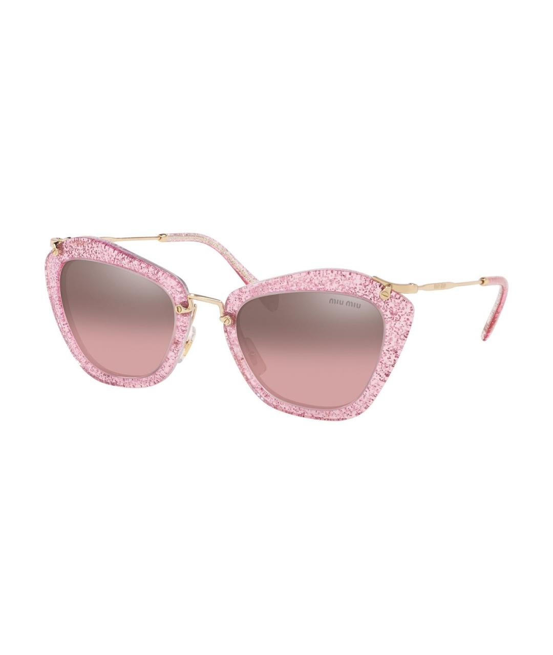 MIU MIU Розовые пластиковые солнцезащитные очки, фото 2