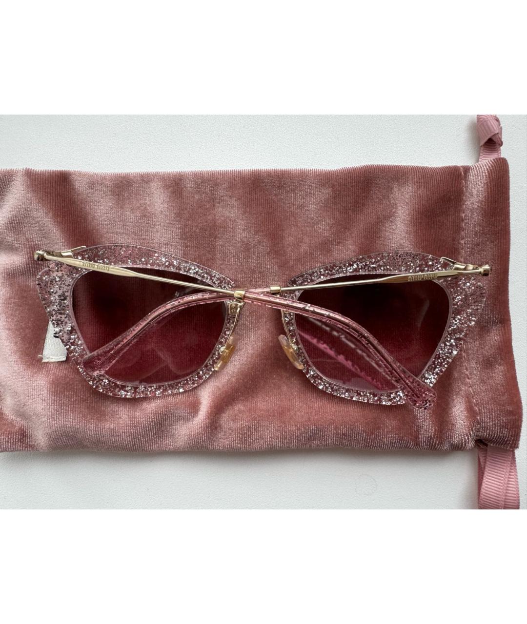 MIU MIU Розовые пластиковые солнцезащитные очки, фото 6