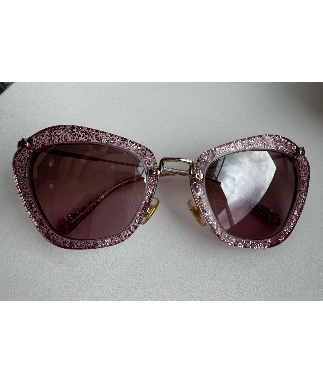 MIU MIU Розовые пластиковые солнцезащитные очки, фото 3