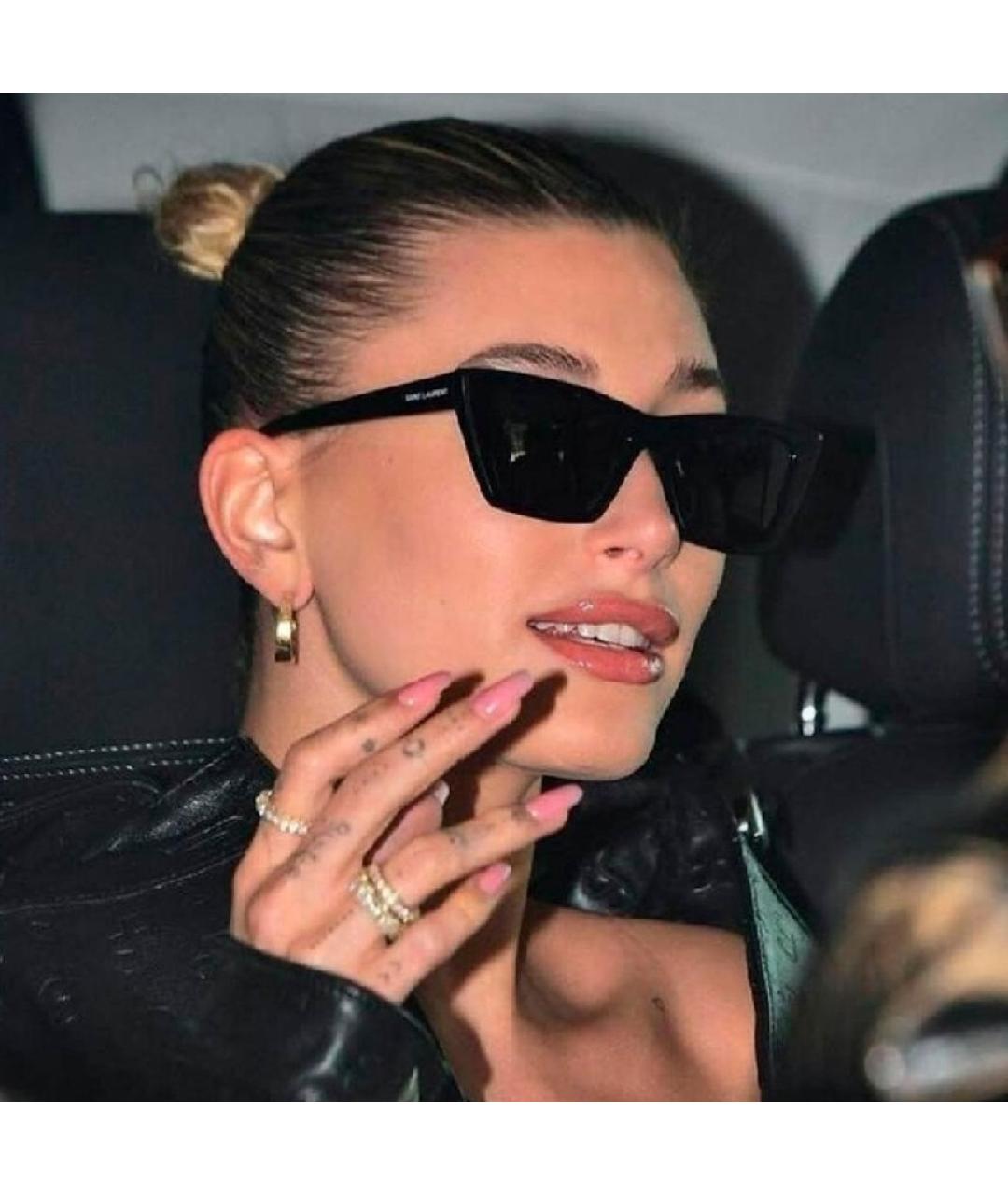 SAINT LAURENT Черные пластиковые солнцезащитные очки, фото 2