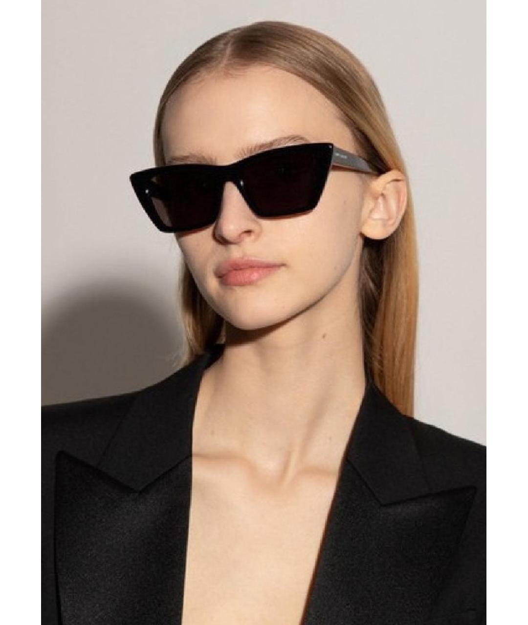 SAINT LAURENT Черные пластиковые солнцезащитные очки, фото 8