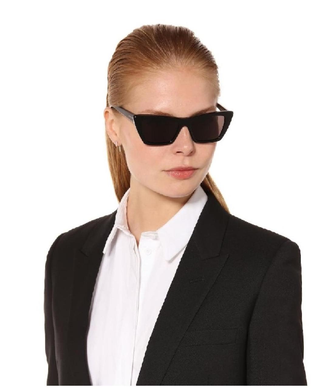 SAINT LAURENT Черные пластиковые солнцезащитные очки, фото 7