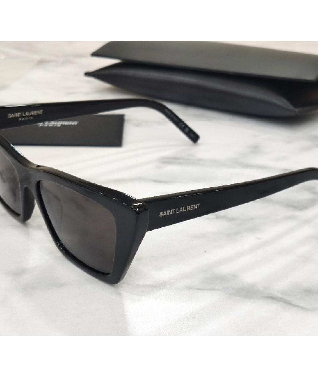 SAINT LAURENT Черные пластиковые солнцезащитные очки, фото 4