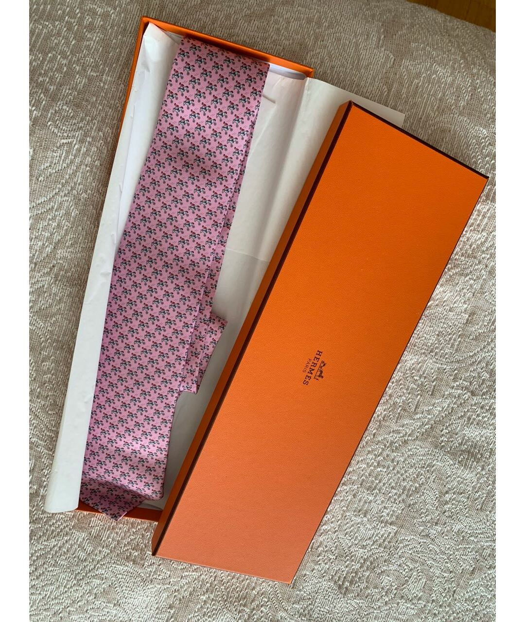 HERMES PRE-OWNED Розовый тканевый галстук, фото 5