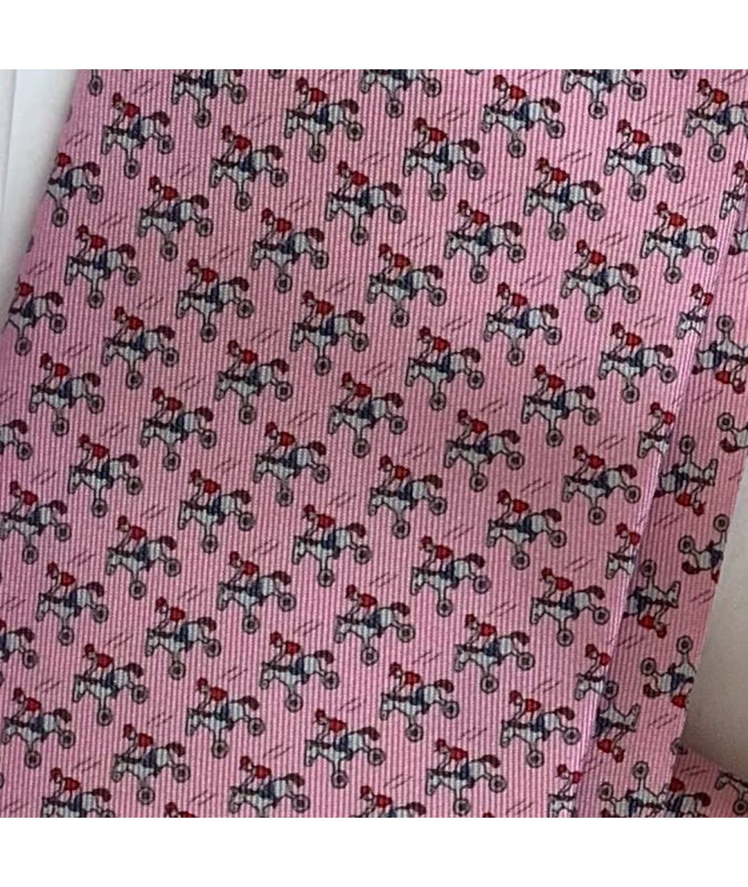 HERMES PRE-OWNED Розовый тканевый галстук, фото 4